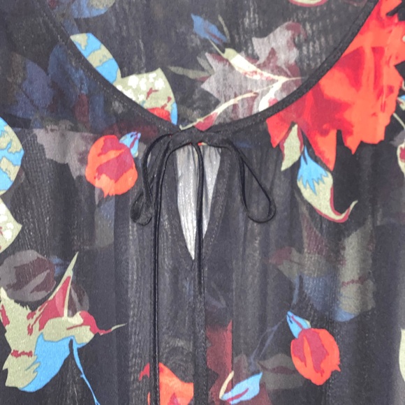 DANIEL RAINN Floral Blouse/See-Through Sz L. - Picture 10 of 11